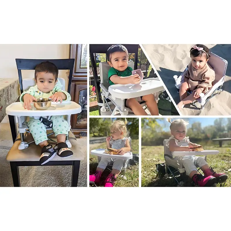 Baby Furniture Supplies Booster Seat Dining Chair Portable Travel Folding Kids With Feeding Chair Outdoor Beach Seat