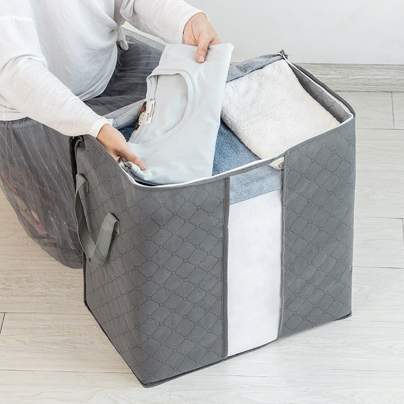 Clothes Storage Bins Foldable Closet Organizer Storage Containers with Durable Handles Thick Fabric for Clothing, Blanket
