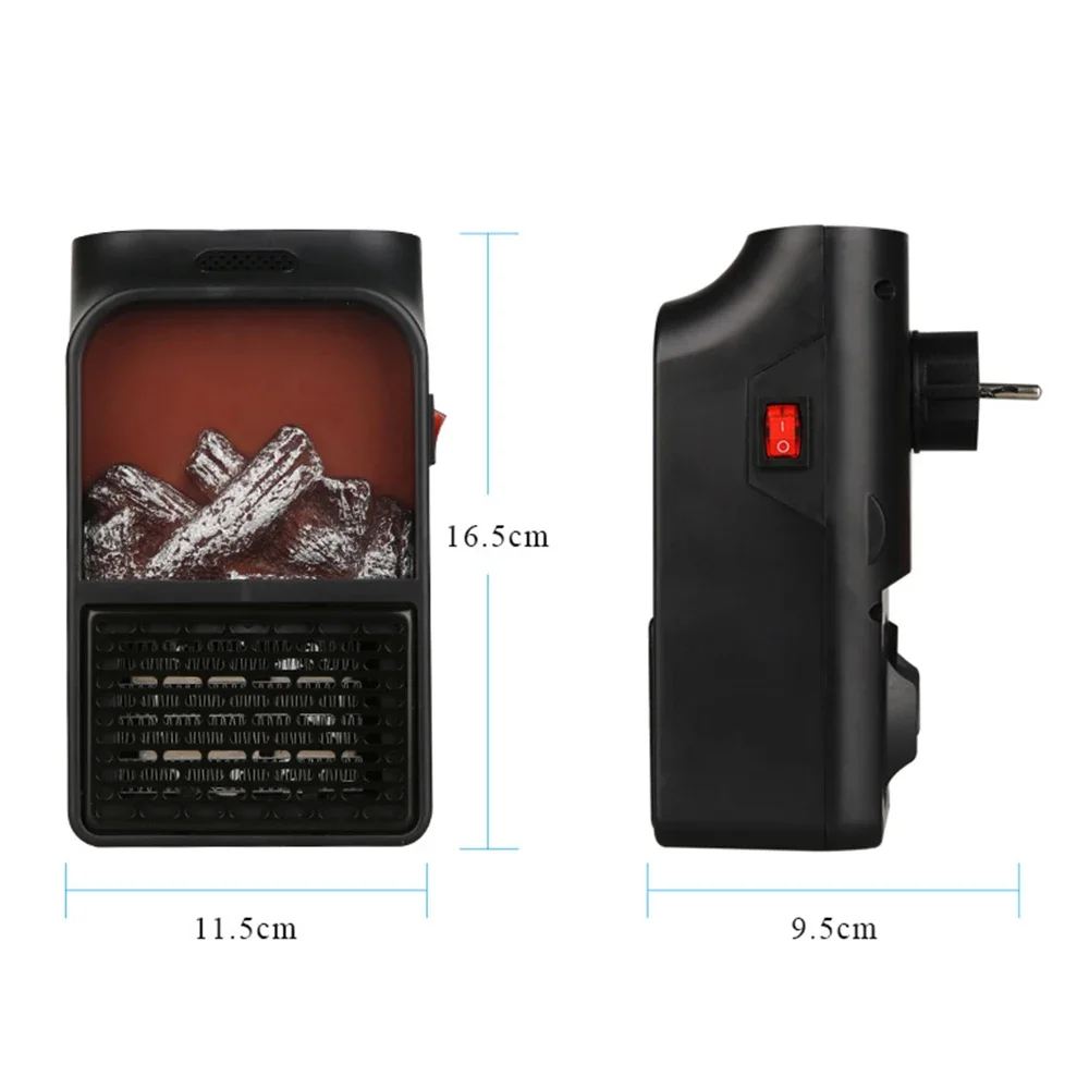 Portable Space Heater Electric Heater Heating for Room 3D Flame Mini Heating Fans Remote Control Wall Mounted Heating 110V/220V