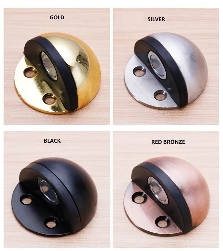 Stainless Steel Magnetic Dual Door Stopper Nail-free Door Catch Wall Protector Bumper Wedge Stop Floor Holder Of Door Stop