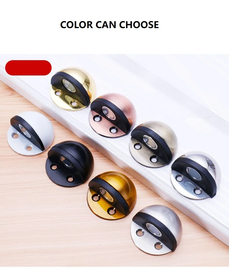 Stainless Steel Magnetic Dual Door Stopper Nail-free Door Catch Wall Protector Bumper Wedge Stop Floor Holder Of Door Stop