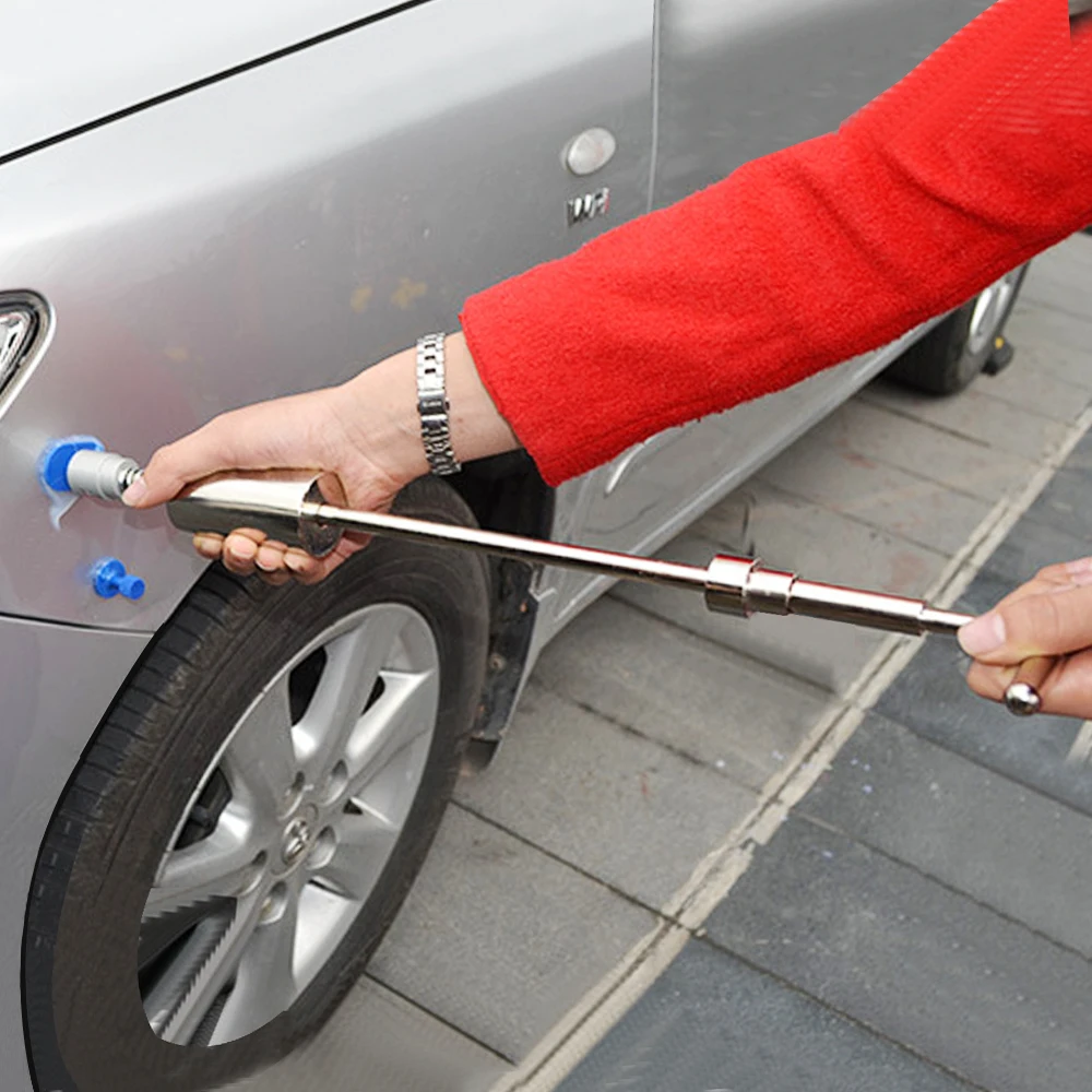Car Dent Puller T Dent Repair Tool Auto Repair Sheet Metal Kit Slide Hammer Reverse Hammer Glue +18pcs Glue Puller
