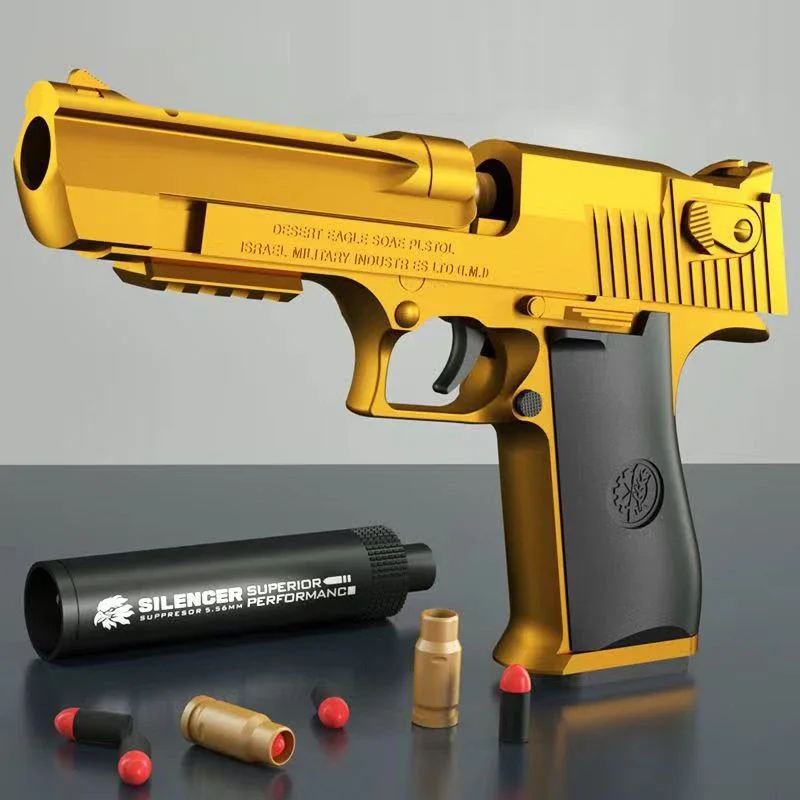 Shell Ejecting Desert Eagle Toy Gun Educational Toy Soft Bullet Blaster for Boys Adults Airsoft Pistol Children Birthday Gift