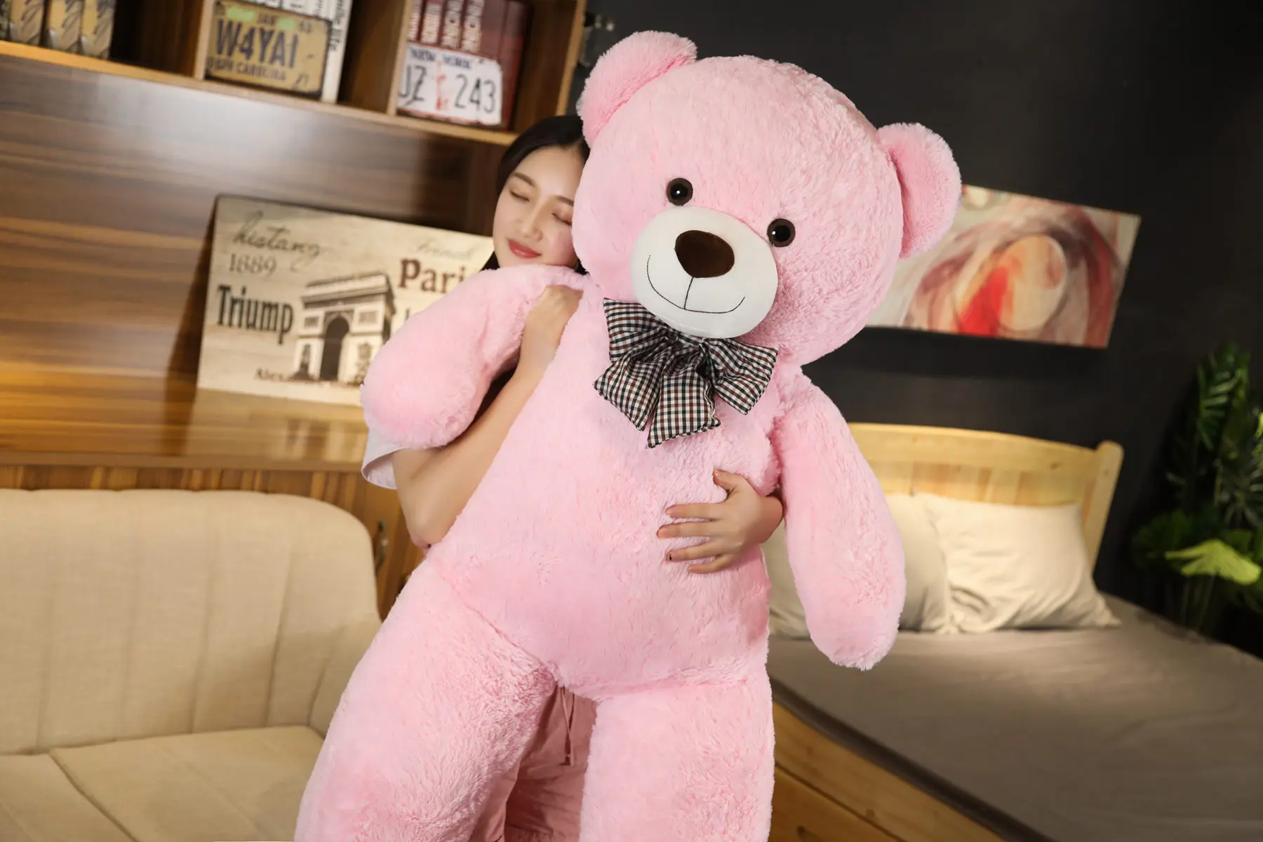 Giant 105cm Soft Teddy Bear Plush Toys White&Pink&Brown Bear Super Big Hugging Pillow Animal Cushion Children Birthday Gift Giant 105cm Soft Teddy Bear Plush Toys White&Pink&Brown Bear Super Big Hugging Pillow Animal Cushion Children Birthday Gift