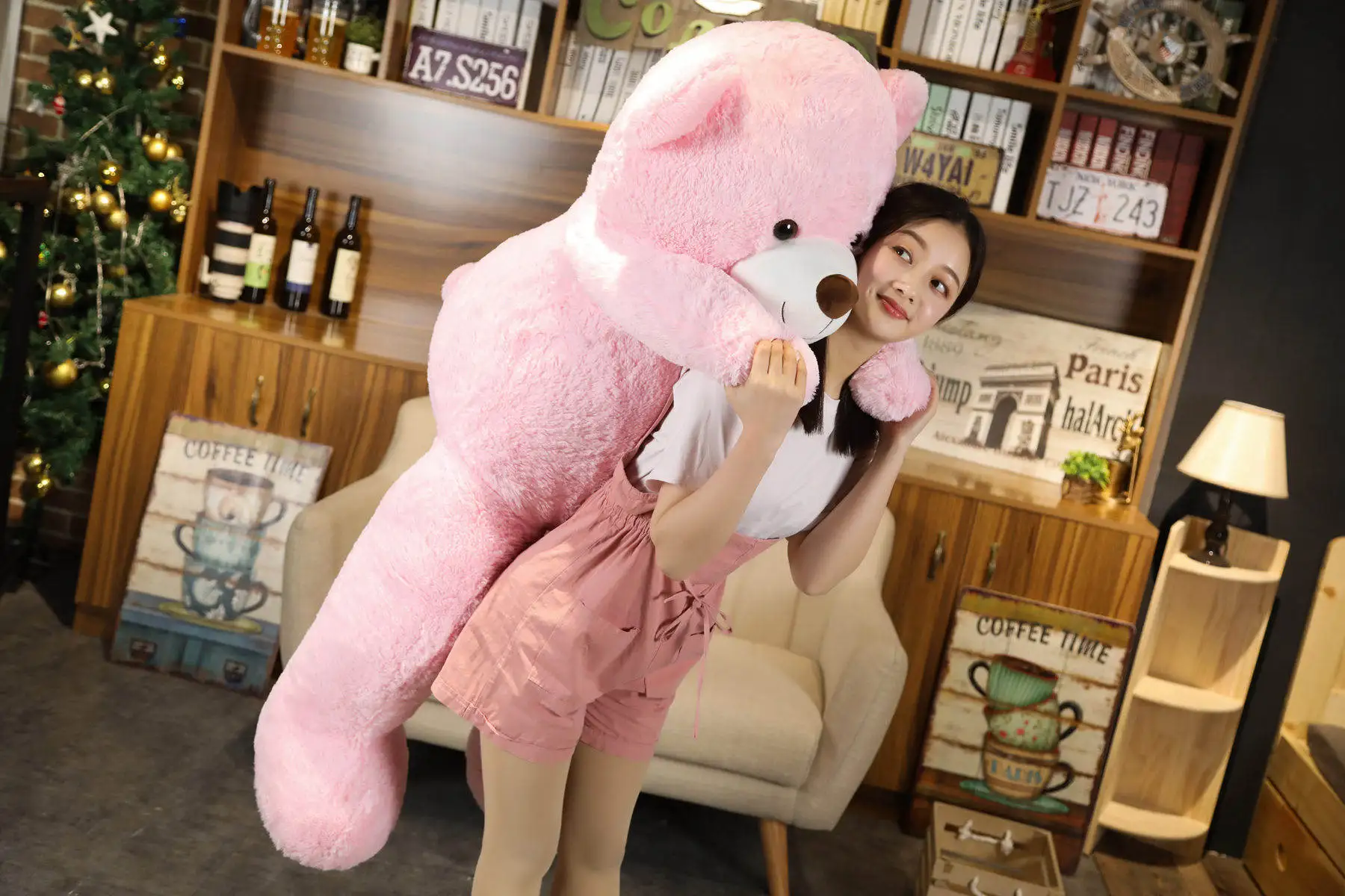 Giant 105cm Soft Teddy Bear Plush Toys White&Pink&Brown Bear Super Big Hugging Pillow Animal Cushion Children Birthday Gift Giant 105cm Soft Teddy Bear Plush Toys White&Pink&Brown Bear Super Big Hugging Pillow Animal Cushion Children Birthday Gift