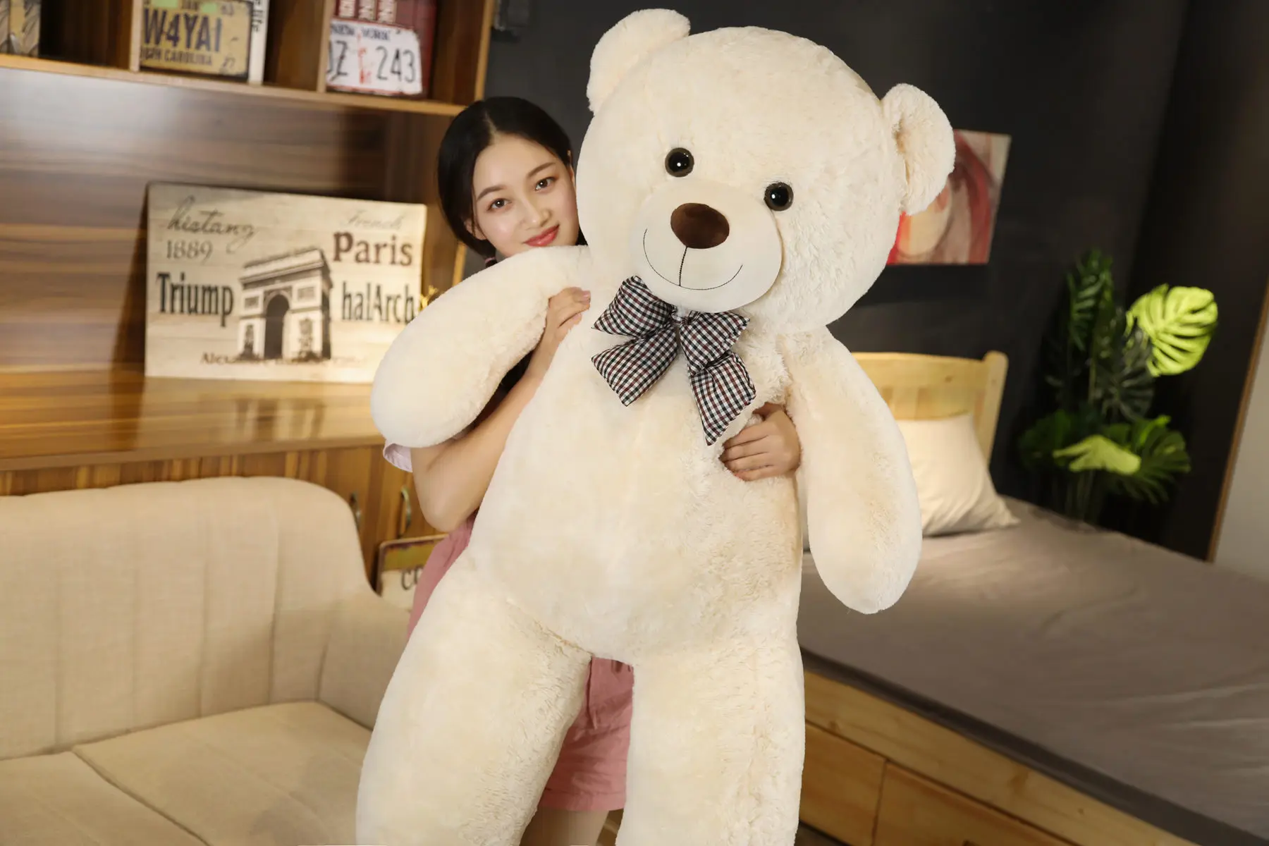 Giant 105cm Soft Teddy Bear Plush Toys White&Pink&Brown Bear Super Big Hugging Pillow Animal Cushion Children Birthday Gift Giant 105cm Soft Teddy Bear Plush Toys White&Pink&Brown Bear Super Big Hugging Pillow Animal Cushion Children Birthday Gift