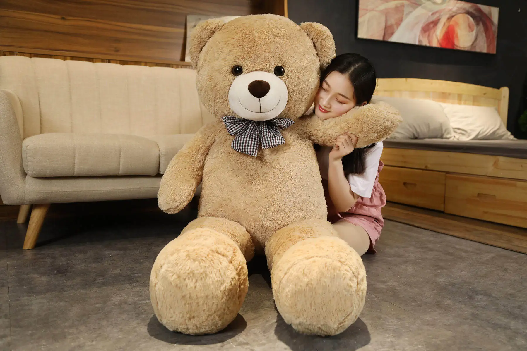 Giant 105cm Soft Teddy Bear Plush Toys White&Pink&Brown Bear Super Big Hugging Pillow Animal Cushion Children Birthday Gift Giant 105cm Soft Teddy Bear Plush Toys White&Pink&Brown Bear Super Big Hugging Pillow Animal Cushion Children Birthday Gift