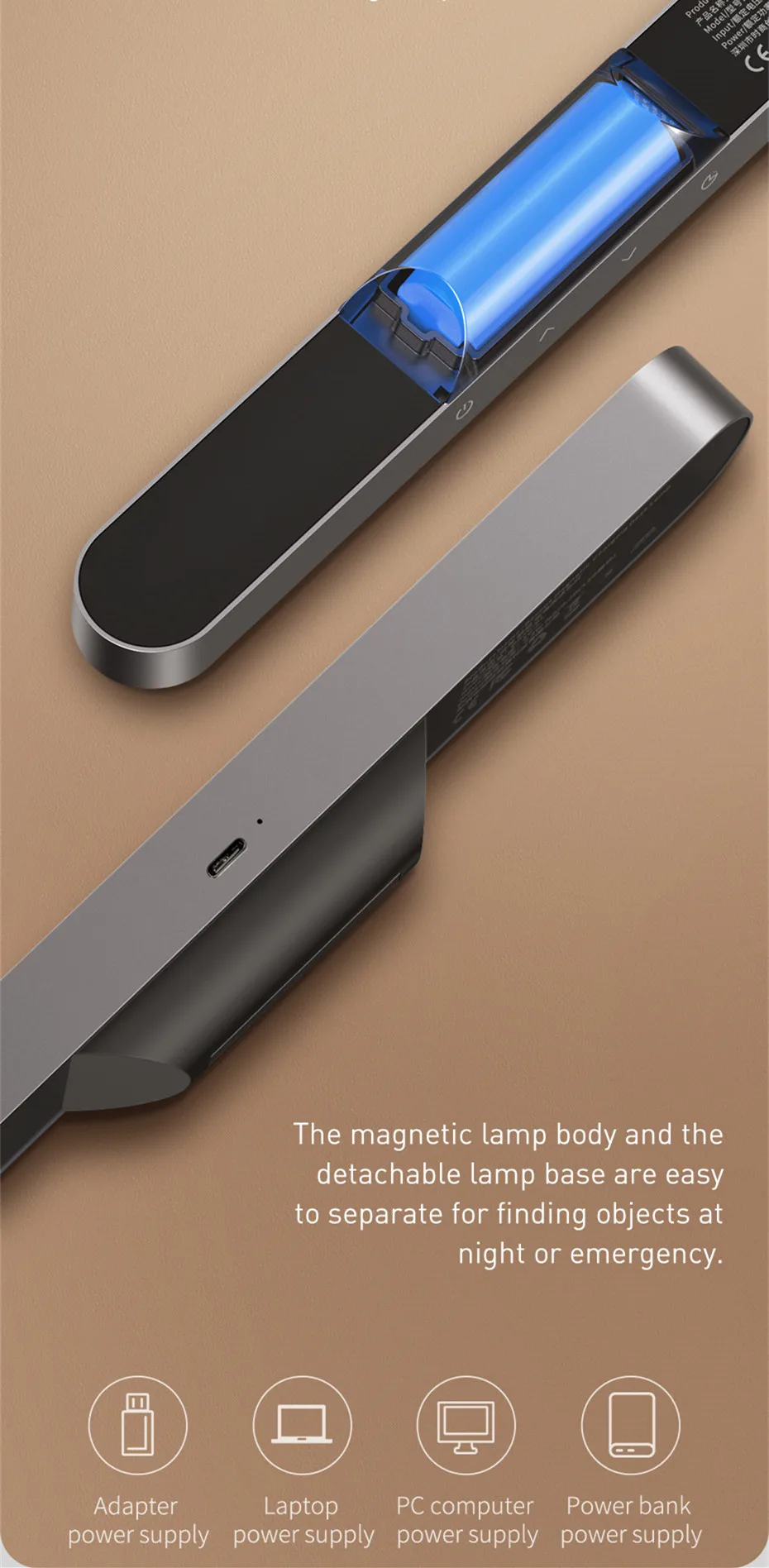 Baseus Night Light Hanging Magnetic LED Table Lamp Stepless Dimming Desk Lamp Rechargeable For Cabinet Bedroom Kitchen Light Baseus Night Light Hanging Magnetic LED Table Lamp Stepless Dimming Desk Lamp Rechargeable For Cabinet Bedroom Kitchen Light