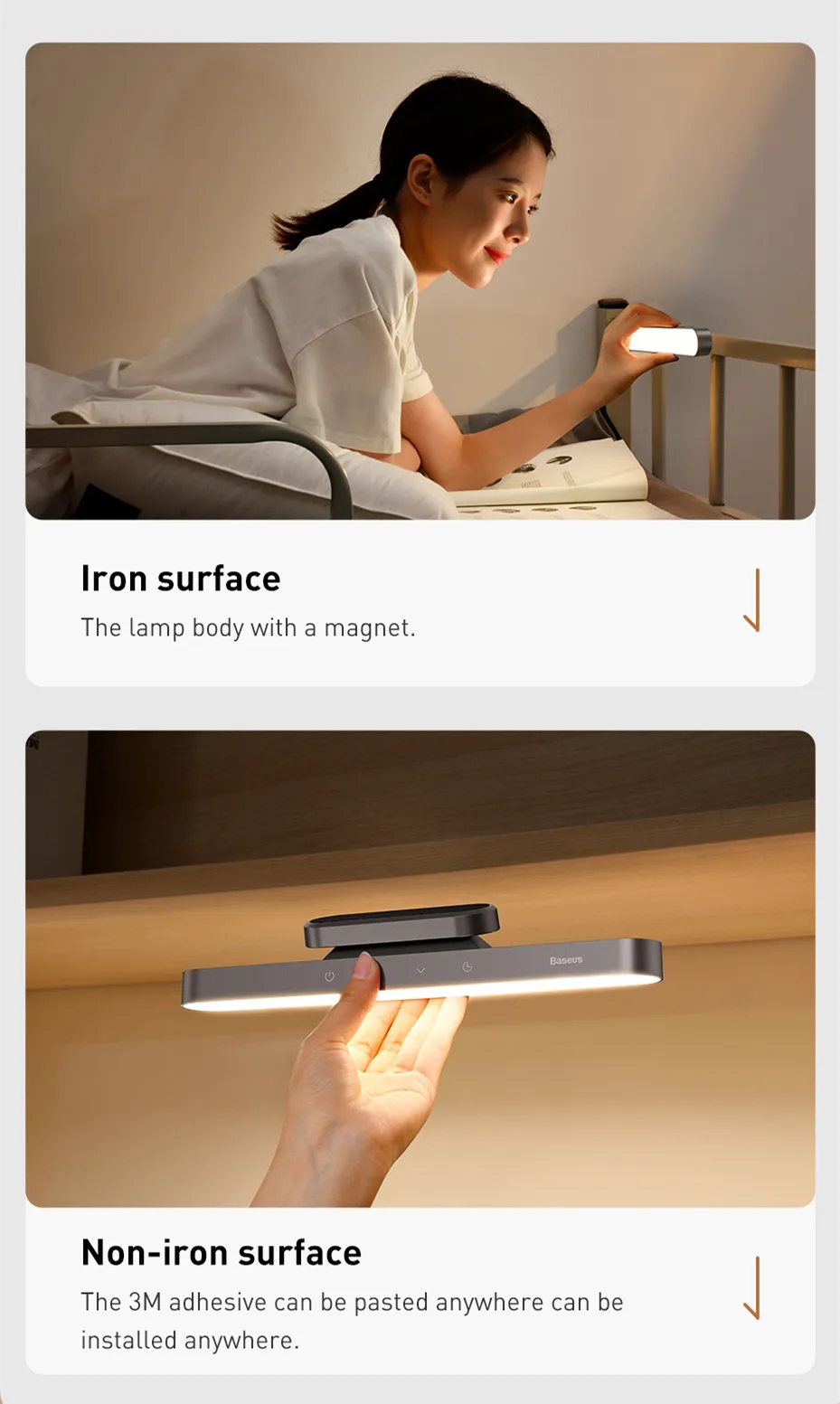 Baseus Night Light Hanging Magnetic LED Table Lamp Stepless Dimming Desk Lamp Rechargeable For Cabinet Bedroom Kitchen Light Baseus Night Light Hanging Magnetic LED Table Lamp Stepless Dimming Desk Lamp Rechargeable For Cabinet Bedroom Kitchen Light