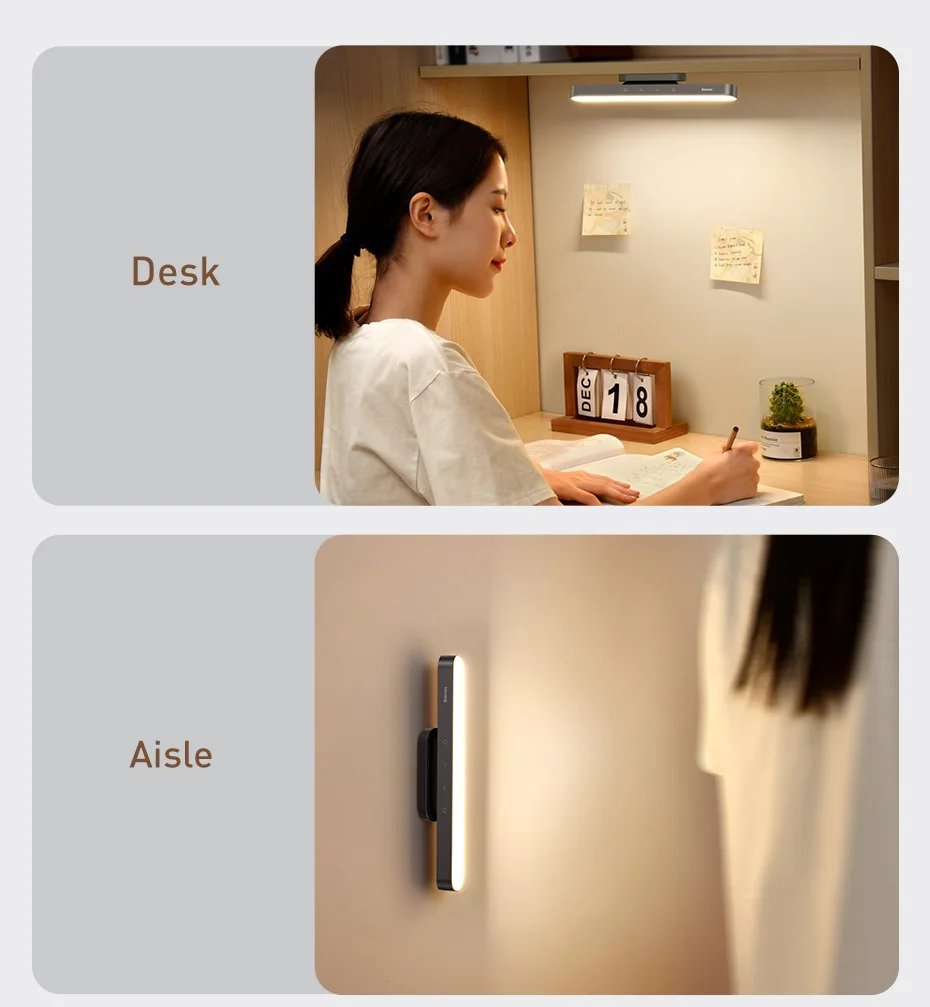 Baseus Night Light Hanging Magnetic LED Table Lamp Stepless Dimming Desk Lamp Rechargeable For Cabinet Bedroom Kitchen Light Baseus Night Light Hanging Magnetic LED Table Lamp Stepless Dimming Desk Lamp Rechargeable For Cabinet Bedroom Kitchen Light