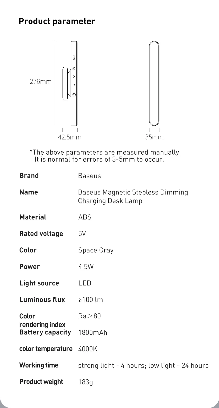 Baseus Night Light Hanging Magnetic LED Table Lamp Stepless Dimming Desk Lamp Rechargeable For Cabinet Bedroom Kitchen Light Baseus Night Light Hanging Magnetic LED Table Lamp Stepless Dimming Desk Lamp Rechargeable For Cabinet Bedroom Kitchen Light