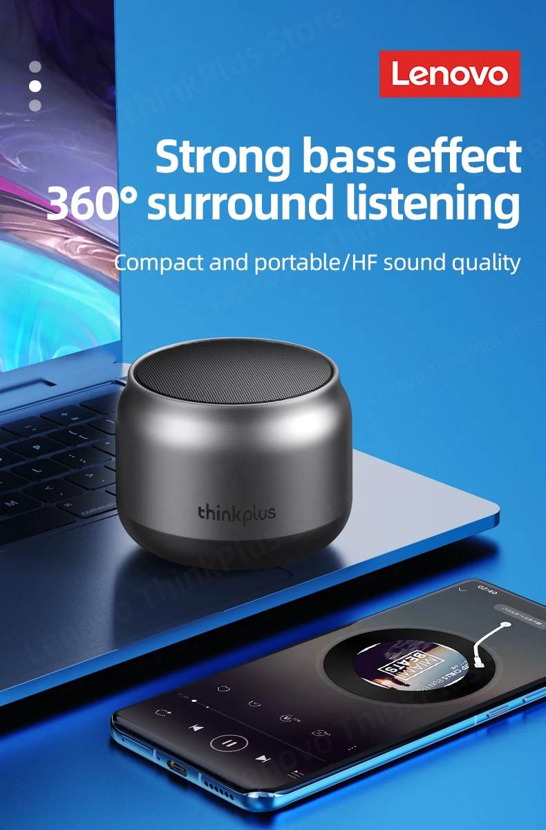 Original Lenovo K30 Portable Hifi Bluetooth Wireless Speaker Waterproof USB Outdoor Loudspeaker Music Surround Bass Box Mic