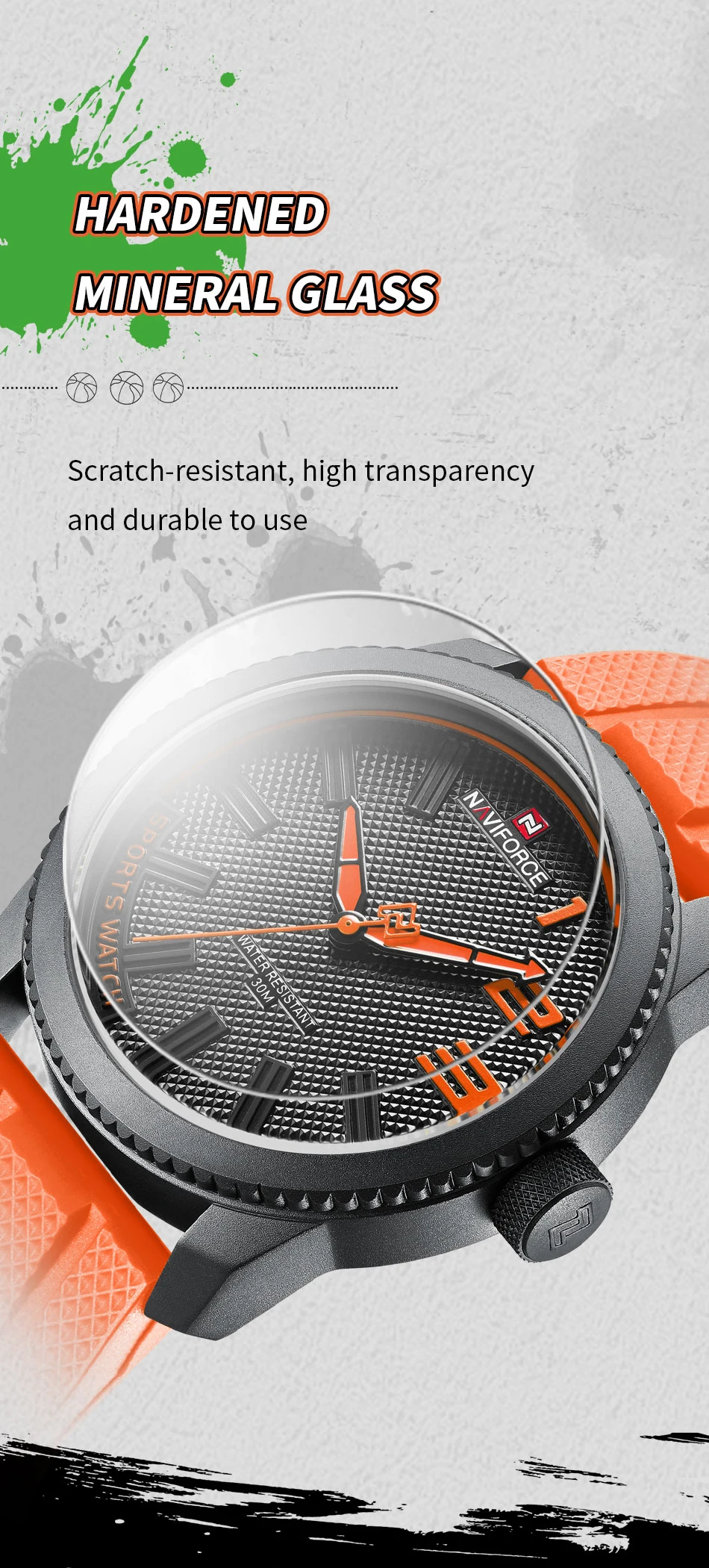 NAVIFORCE Top Luxury Brand Quartz Watch Men Silicone Strap Military Watches 30ATM Waterproof Wristwatch Relogio Masculino