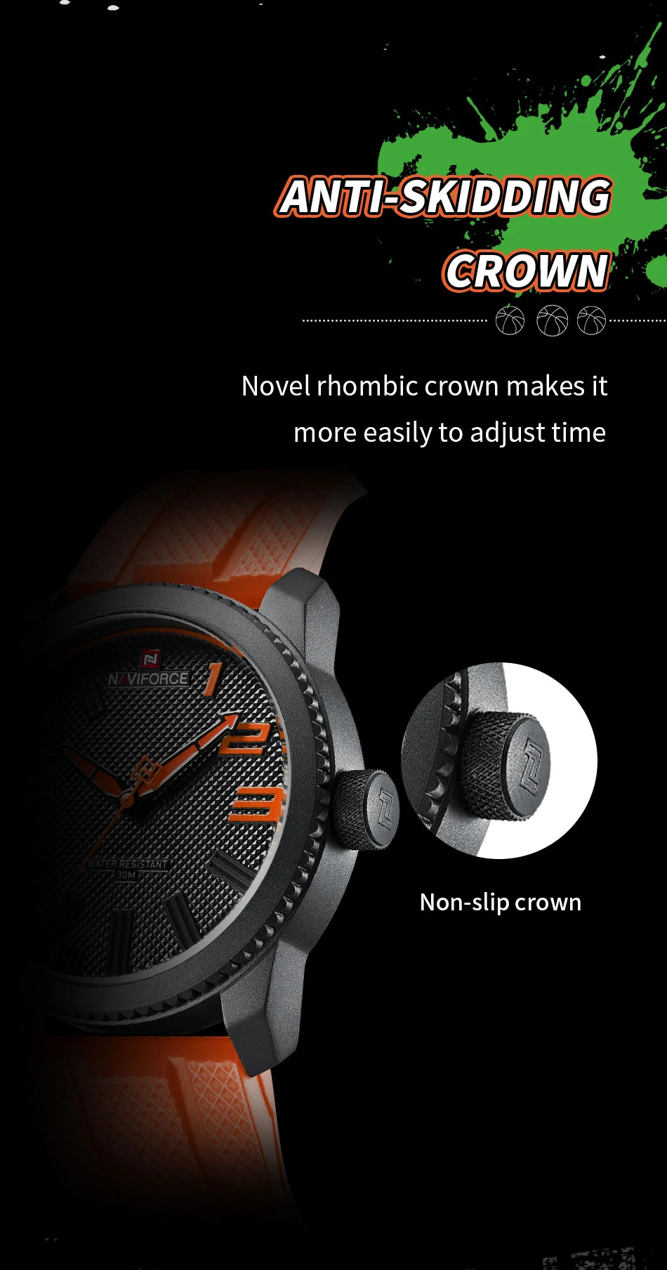 NAVIFORCE Top Luxury Brand Quartz Watch Men Silicone Strap Military Watches 30ATM Waterproof Wristwatch Relogio Masculino