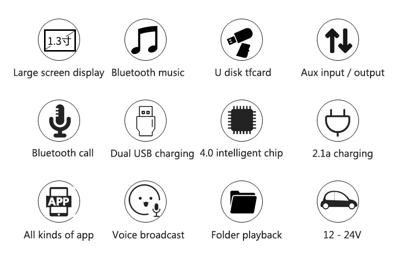 Bluetooth 5.0 Car Adapter FM/AUX Transmitter Kit MP3 Player Auto Wireless Handsfree Dual USB Charger LED Screen