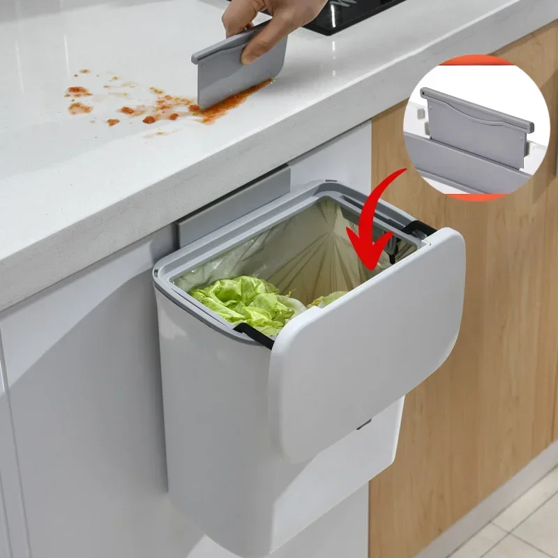 7L, 9L wall mounted with lid, kitchen and bathroom storage bin, garbage bin