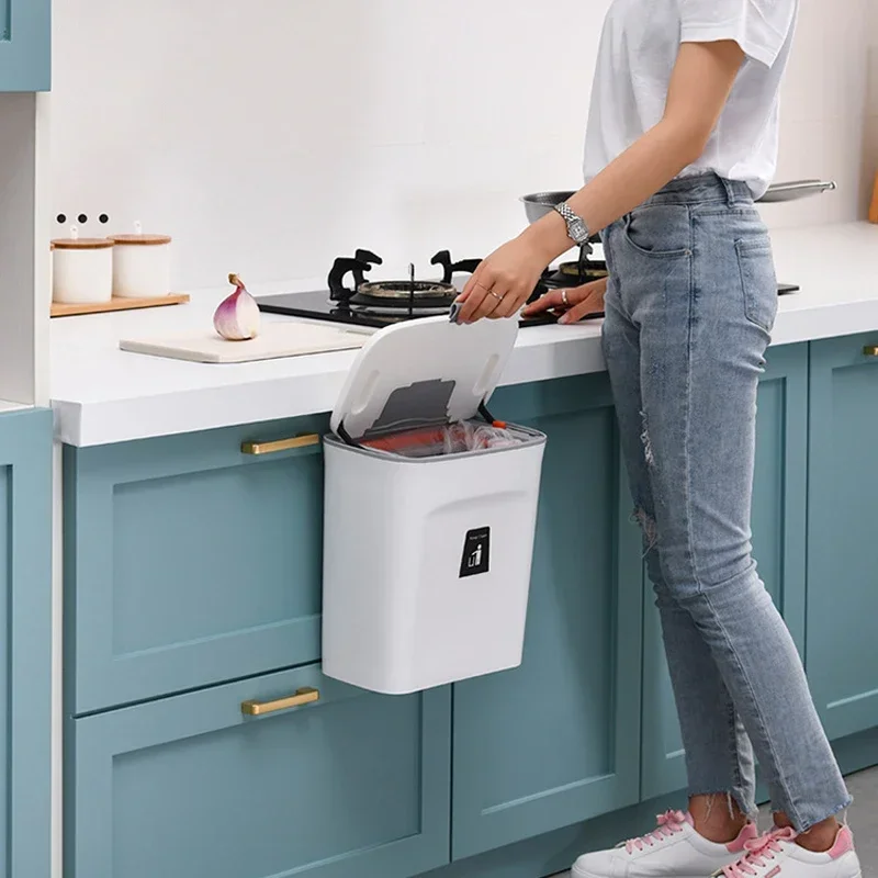 7L, 9L wall mounted with lid, kitchen and bathroom storage bin, garbage bin
