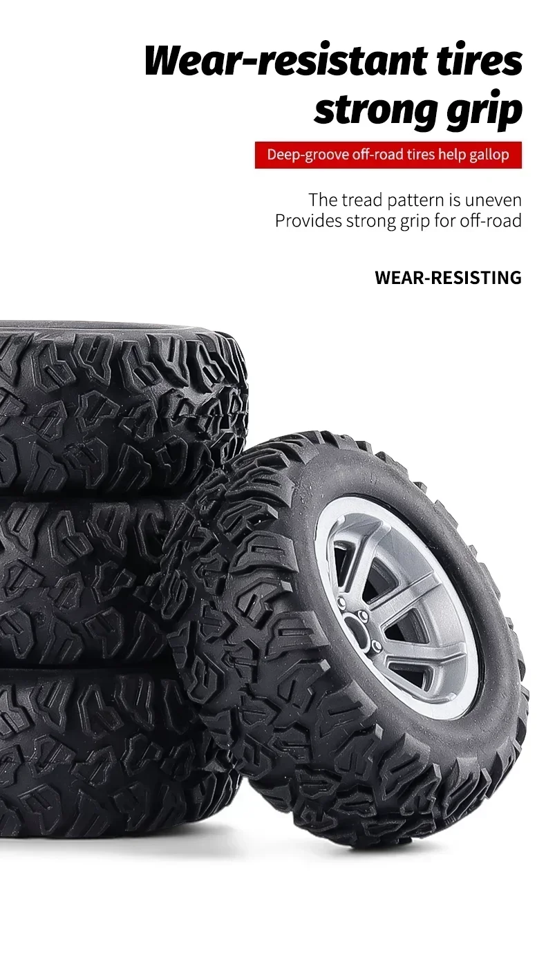 4WD Remote Control Car With Led Lights Radio RC Buggy Off-Road Drift Trucks RTR Vehicle Gifts Toys for Children Boys Kids Adults