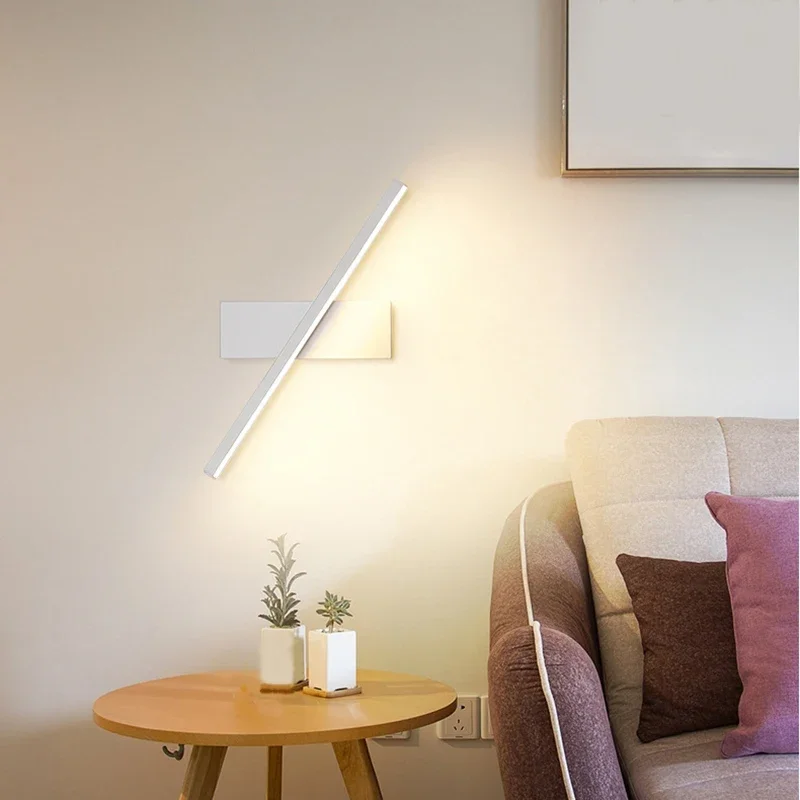 LED Strip Wall Light, Modern Simple Bedroom Bedside Lamp,Nordic Hotel Corridor Room Background Wall Light, 3000-6000K