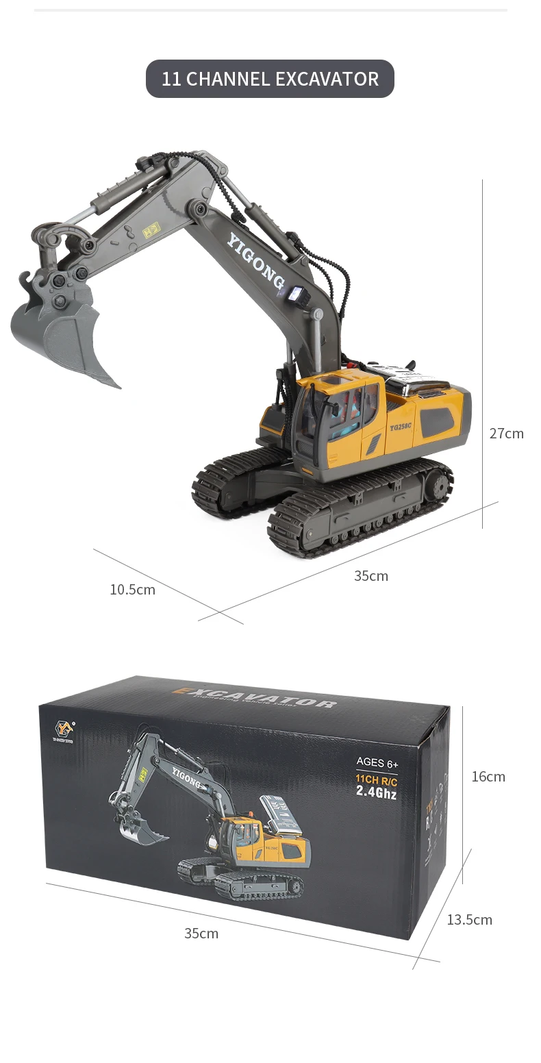 ZWN 2.4G Remote Control Excavator Dump Truck RC Model Car Toy Professional Alloy Plastic Simulation Construction Vehicle for Kid ZWN 2.4G Remote Control Excavator Dump Truck RC Model Car Toy Professional Alloy Plastic Simulation Construction Vehicle for Kid