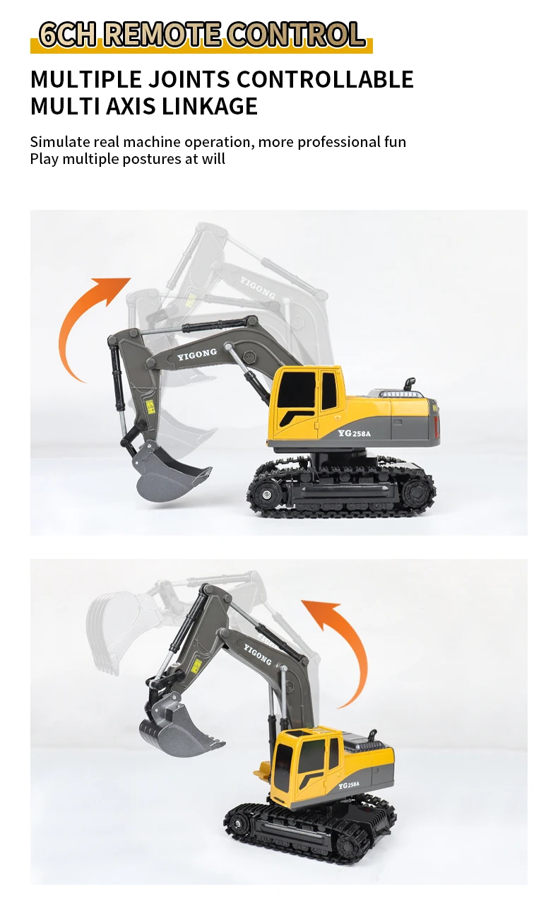 ZWN 2.4G Remote Control Excavator Dump Truck RC Model Car Toy Professional Alloy Plastic Simulation Construction Vehicle for Kid ZWN 2.4G Remote Control Excavator Dump Truck RC Model Car Toy Professional Alloy Plastic Simulation Construction Vehicle for Kid