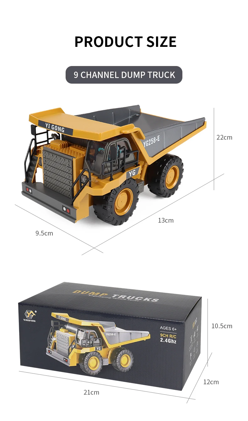 ZWN 2.4G Remote Control Excavator Dump Truck RC Model Car Toy Professional Alloy Plastic Simulation Construction Vehicle for Kid ZWN 2.4G Remote Control Excavator Dump Truck RC Model Car Toy Professional Alloy Plastic Simulation Construction Vehicle for Kid