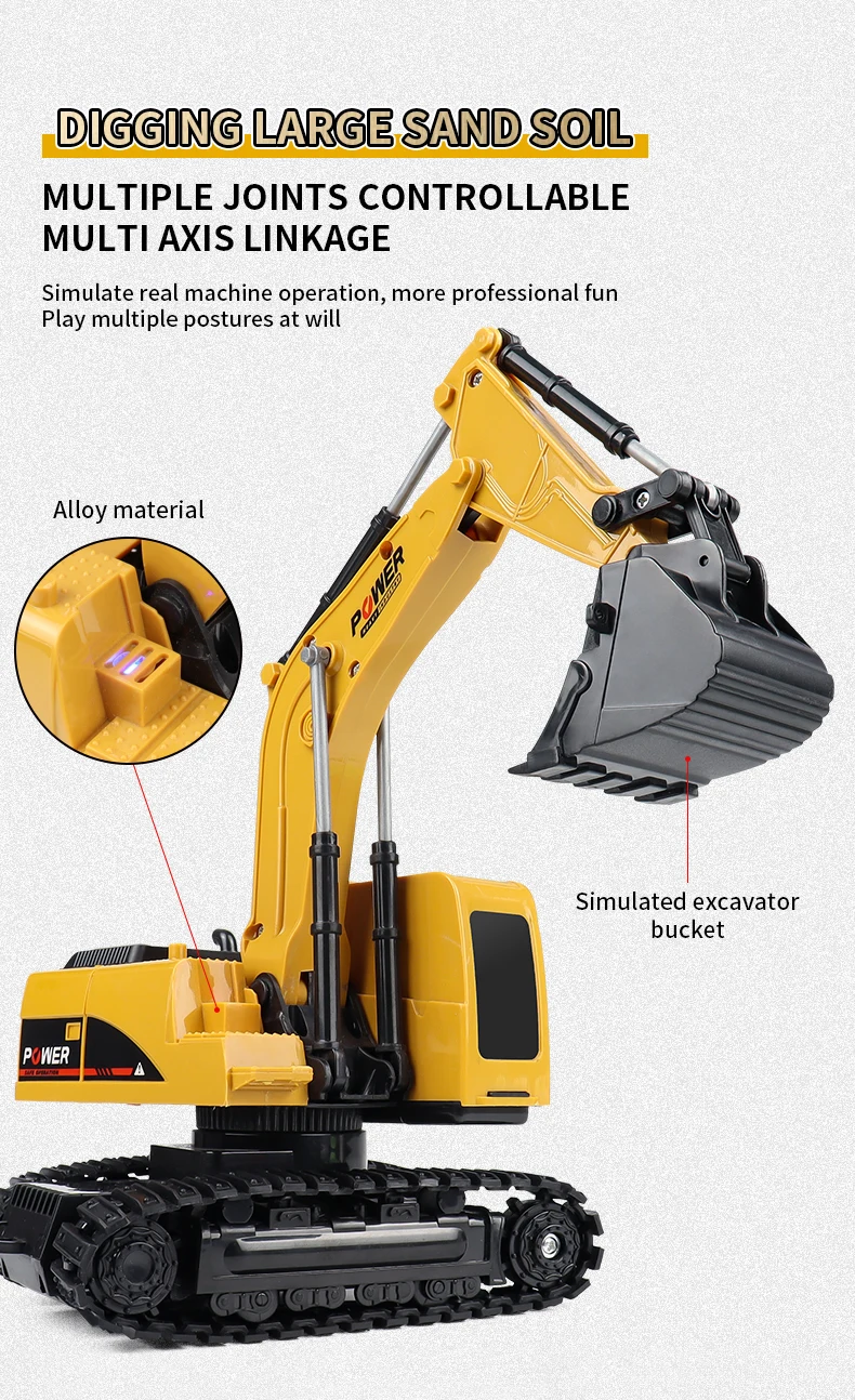 ZWN 2.4G Remote Control Excavator Dump Truck RC Model Car Toy Professional Alloy Plastic Simulation Construction Vehicle for Kid ZWN 2.4G Remote Control Excavator Dump Truck RC Model Car Toy Professional Alloy Plastic Simulation Construction Vehicle for Kid