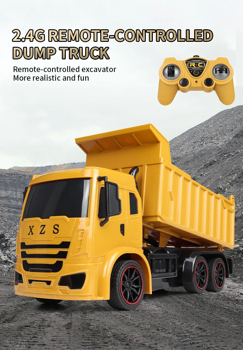 ZWN 2.4G Remote Control Excavator Dump Truck RC Model Car Toy Professional Alloy Plastic Simulation Construction Vehicle for Kid ZWN 2.4G Remote Control Excavator Dump Truck RC Model Car Toy Professional Alloy Plastic Simulation Construction Vehicle for Kid