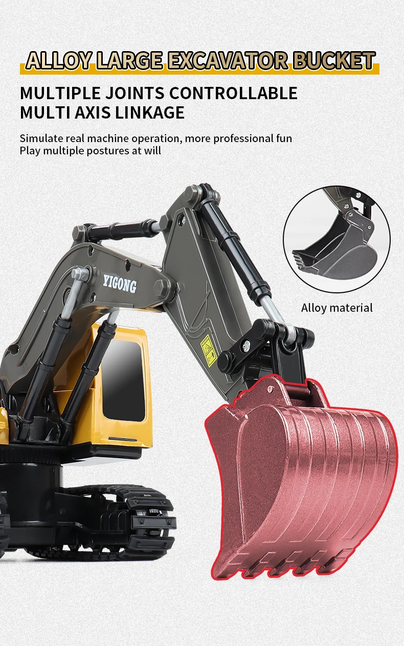 ZWN 2.4G Remote Control Excavator Dump Truck RC Model Car Toy Professional Alloy Plastic Simulation Construction Vehicle for Kid ZWN 2.4G Remote Control Excavator Dump Truck RC Model Car Toy Professional Alloy Plastic Simulation Construction Vehicle for Kid