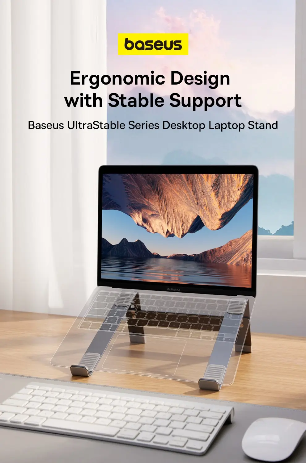 Baseus Adjustable Laptop Stand Aluminum Portable Notebook Support Holder for Macbook Air Pro Computer Stand Cooling Bracket