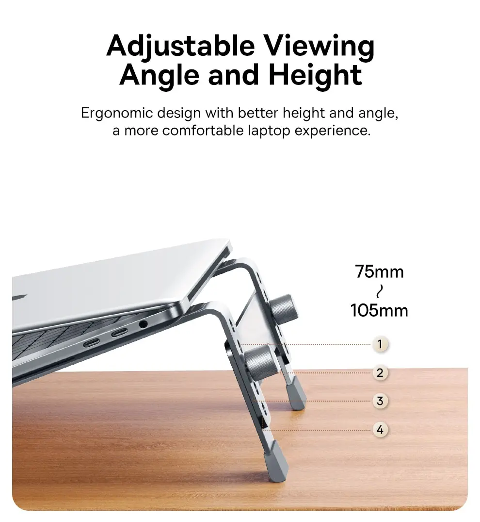 Baseus Adjustable Laptop Stand Aluminum Portable Notebook Support Holder for Macbook Air Pro Computer Stand Cooling Bracket
