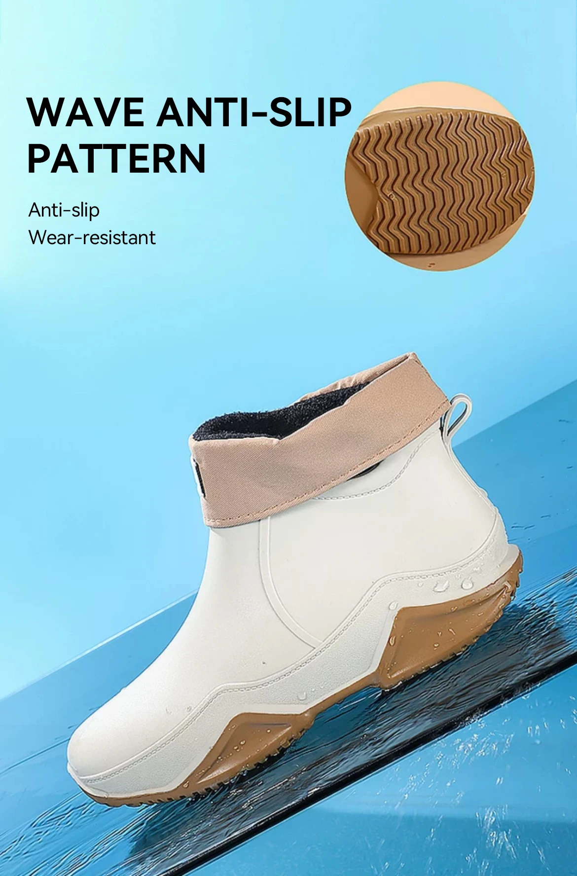 Fashion Couple's Outdoor Rain Boots New Men High Top Hiking Fishing Water Shoes Anti-slip Chef Work Ankle Boots Waterproof Shoes
