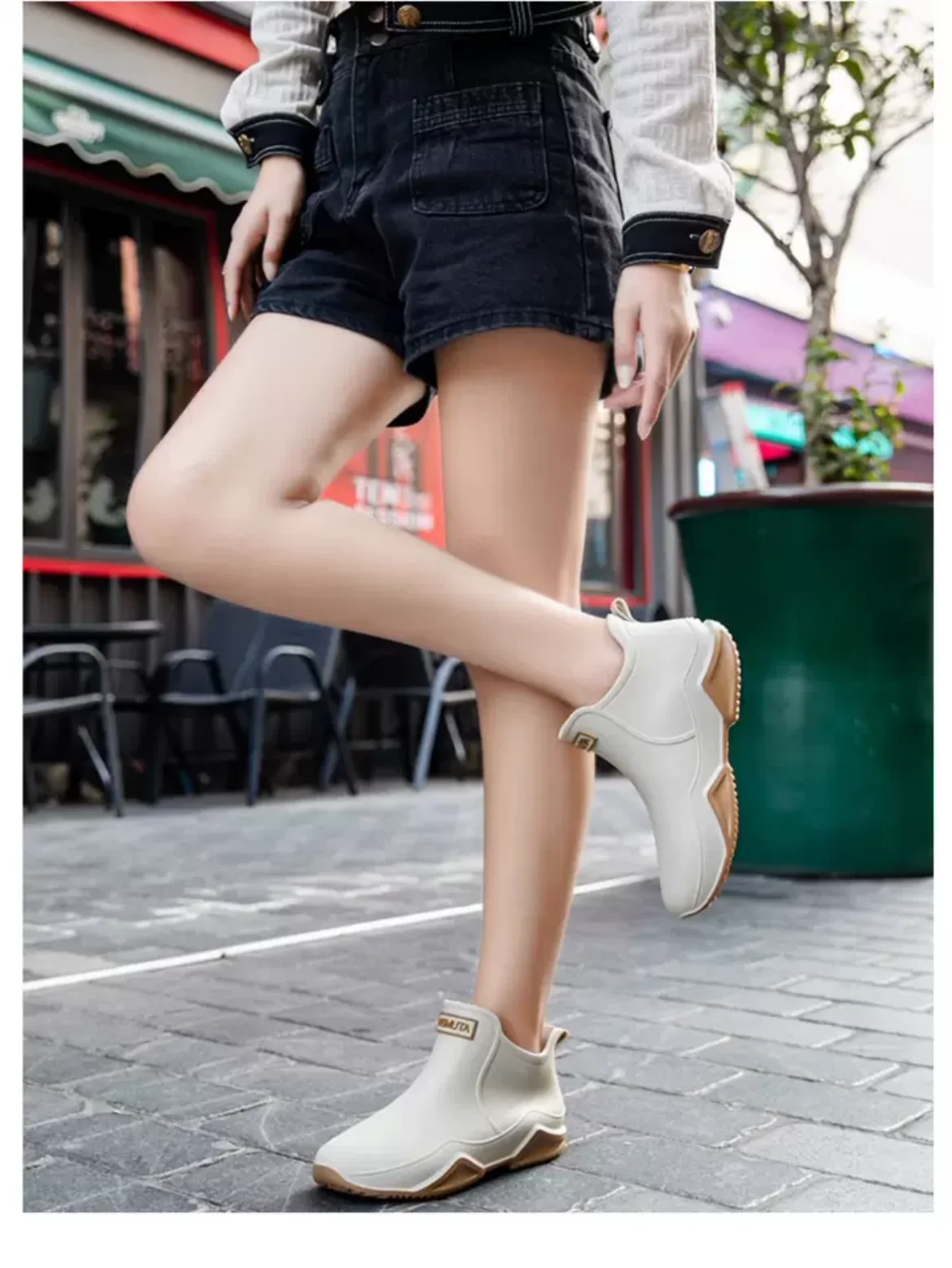 Fashion Couple's Outdoor Rain Boots New Men High Top Hiking Fishing Water Shoes Anti-slip Chef Work Ankle Boots Waterproof Shoes