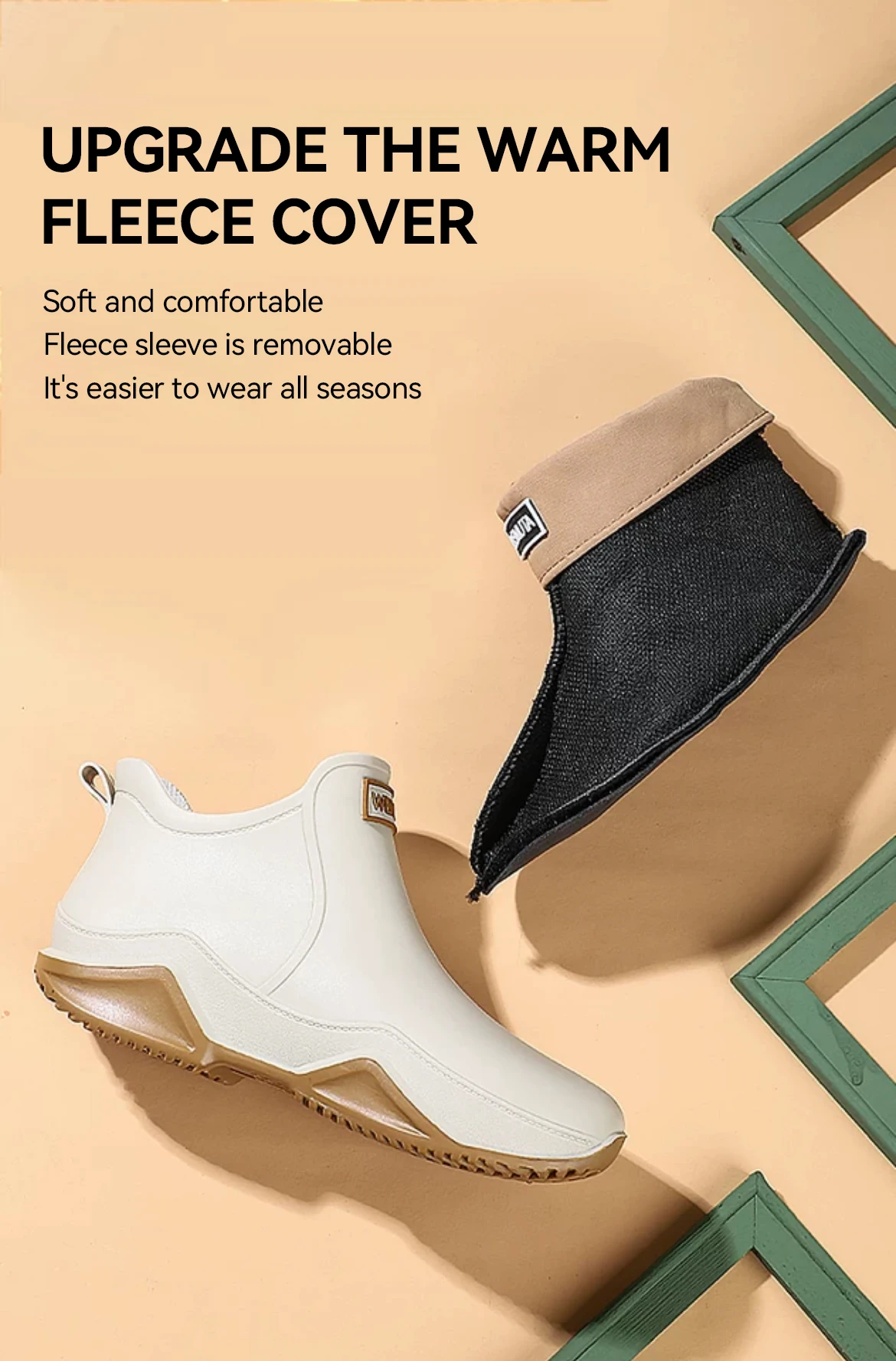 Fashion Couple's Outdoor Rain Boots New Men High Top Hiking Fishing Water Shoes Anti-slip Chef Work Ankle Boots Waterproof Shoes