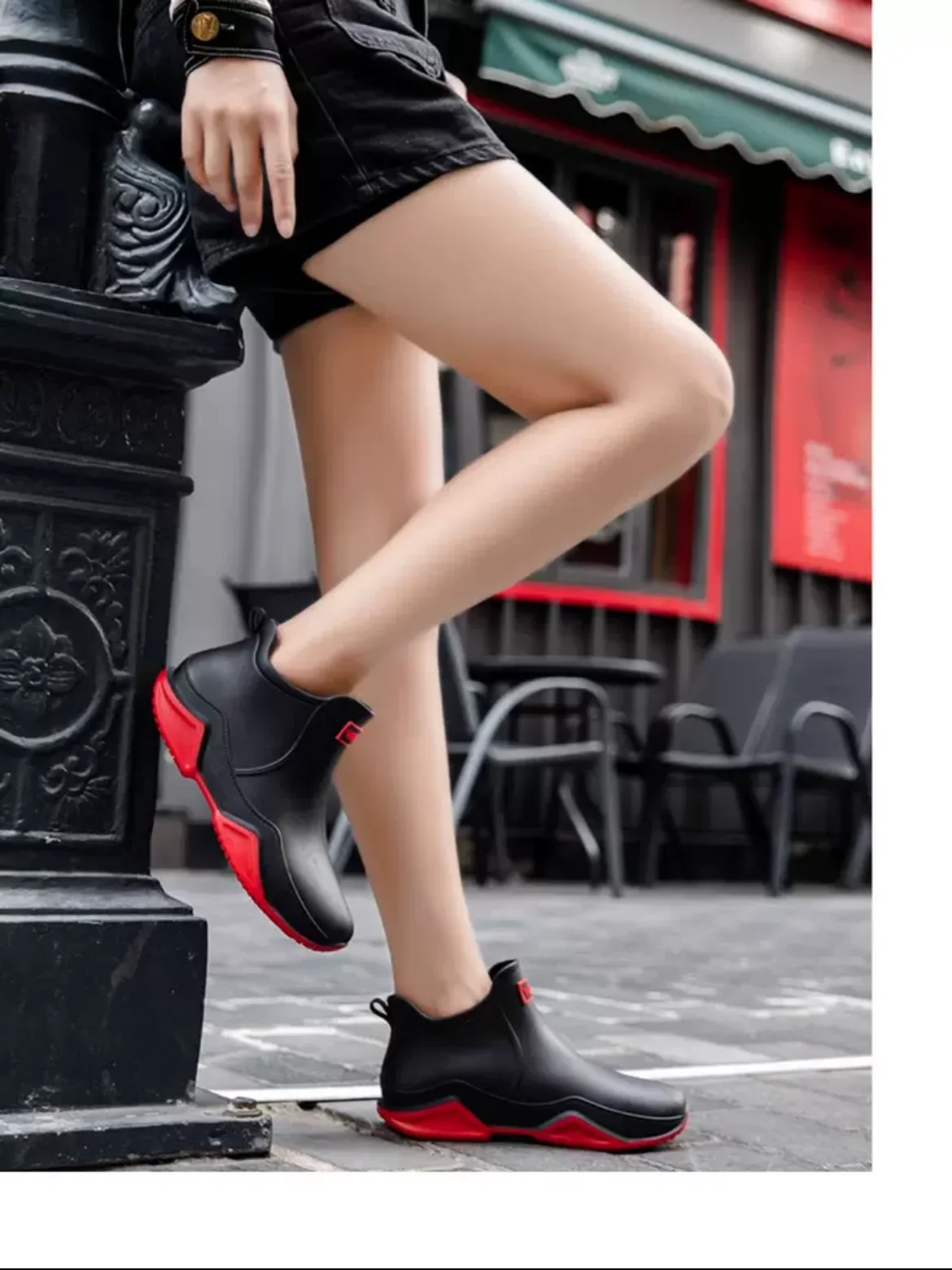 Fashion Couple's Outdoor Rain Boots New Men High Top Hiking Fishing Water Shoes Anti-slip Chef Work Ankle Boots Waterproof Shoes