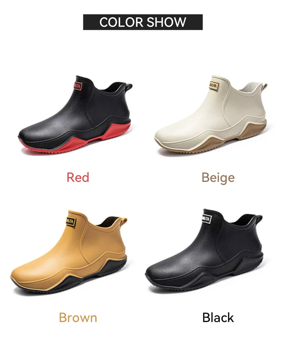 Fashion Couple's Outdoor Rain Boots New Men High Top Hiking Fishing Water Shoes Anti-slip Chef Work Ankle Boots Waterproof Shoes