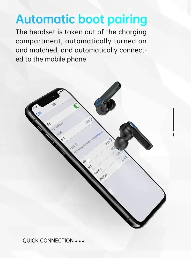 M19 Bluetooth Headset Wireless Tws Gaming Support Noise-cancelling Touch In-ear Mini Emergency Power Bank Headset