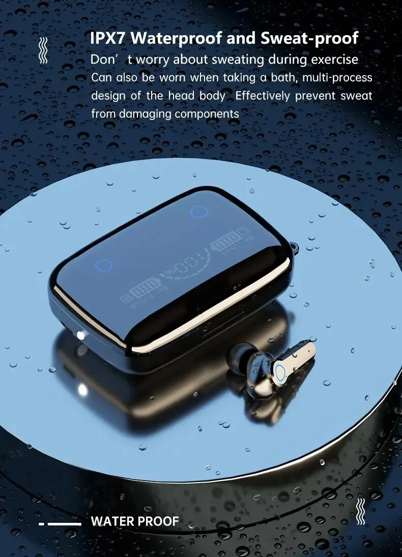 M19 Bluetooth Headset Wireless Tws Gaming Support Noise-cancelling Touch In-ear Mini Emergency Power Bank Headset