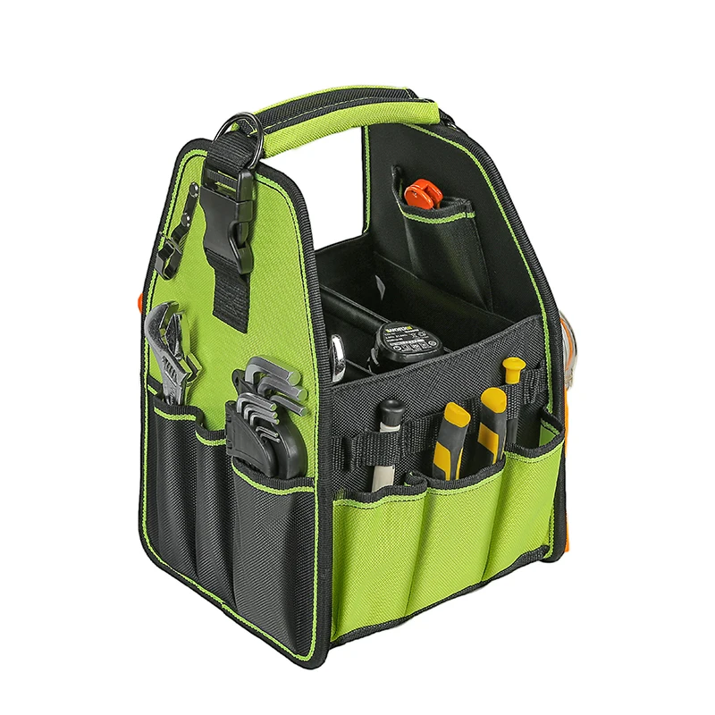 Jakah Open Tool Bag Tool Tote with Adjustable Straps and Waterproof Base Tool Storage Bags for Men HL062