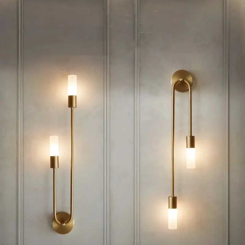 Nordic Luxury Wall Lamp Living Room Modern Minimalist LED Black gold Creative TV Background Wall Corridor Bedroom Bedside Lamp