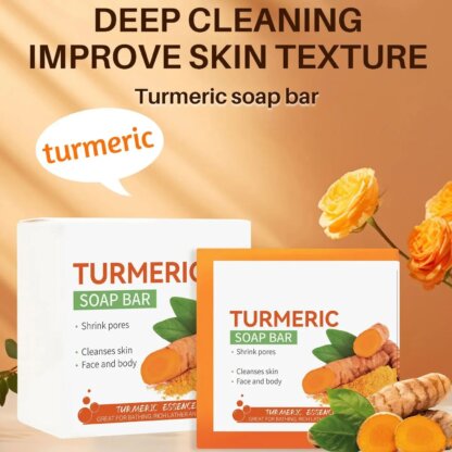 ⁦סבון כורכום טבעי Turmeric – הפתרון האולטימטיבי לטיפוח עור מושלם⁩ – תמונה ⁦4⁩