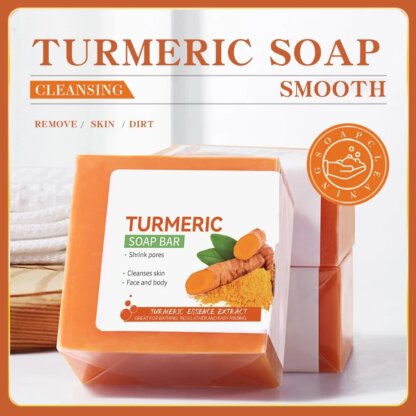 ⁦סבון כורכום טבעי Turmeric – הפתרון האולטימטיבי לטיפוח עור מושלם⁩ – תמונה ⁦2⁩