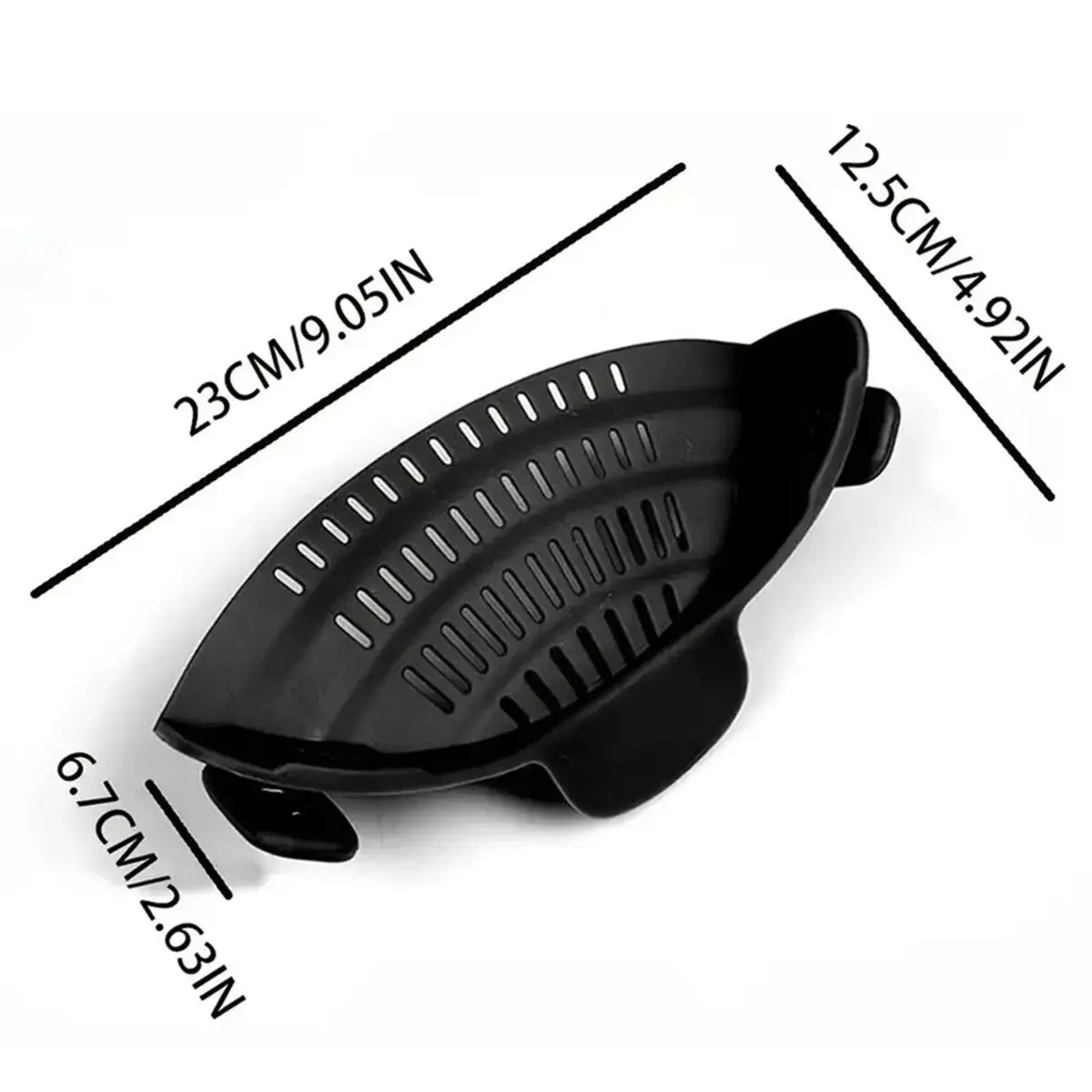 Adjustable Silicone Clip-On Strainer for Pots, Pans, and Bowls - Handheld Drainer for Noodles, Pasta