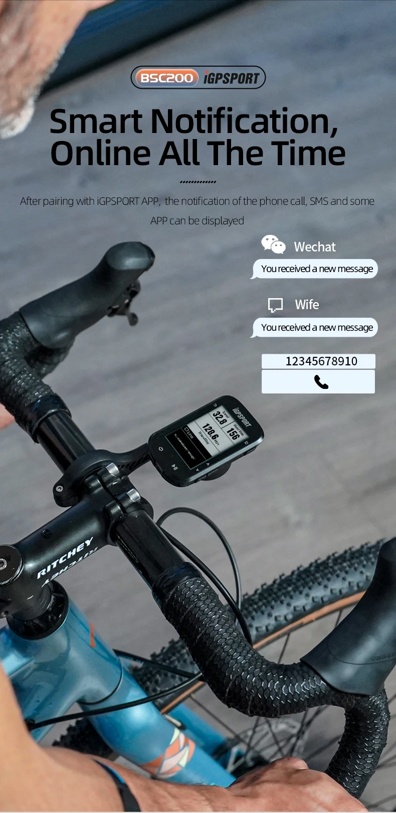 IGPSPORT BSC200 GPS Bicycle Computer Cycling Odometer Wireless Speedometer Route Navigation ANT + Bluetooth5.0 Accessories