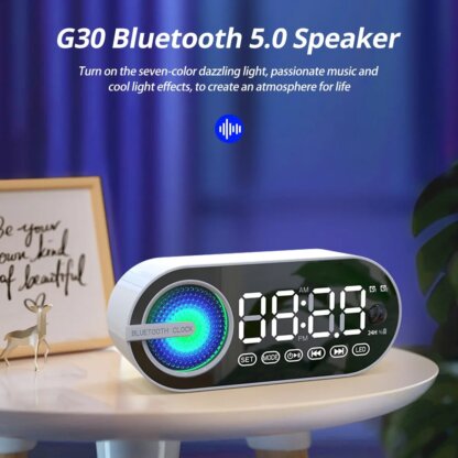 ⁦שעון מעורר אלחוטי עם רמקול Bluetooth ותצוגת LED גדולה⁩ – תמונה ⁦4⁩