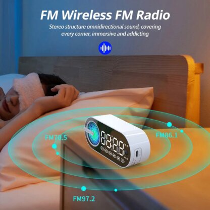 ⁦שעון מעורר אלחוטי עם רמקול Bluetooth ותצוגת LED גדולה⁩ – תמונה ⁦5⁩