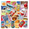 ⁦50 מדבקות kawaii חמודות בעיצוב חטיפים ומשקאות⁩ – תמונה ⁦2⁩