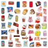 ⁦50 מדבקות kawaii חמודות בעיצוב חטיפים ומשקאות⁩ – תמונה ⁦3⁩