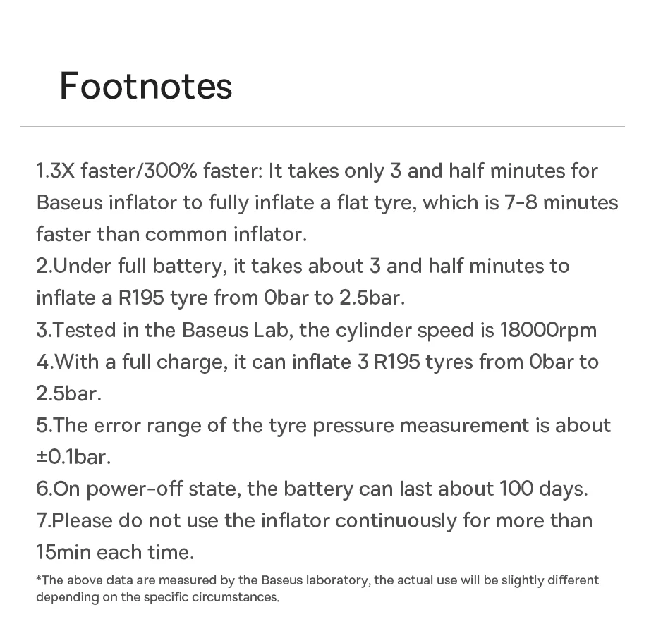 Baseus Dual Cylinder Wireless Air Pump 250W Electric Car Air Compressor Tire Inflator Pump Portable Motorcycle Pump