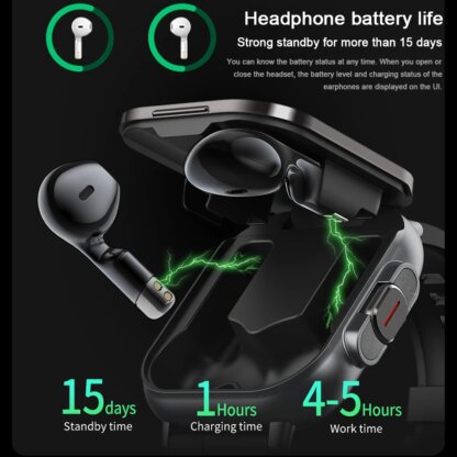 ⁦שעון חכם 2 ב-1 - עם אוזניות Bluetooth מובנות⁩ – תמונה ⁦3⁩